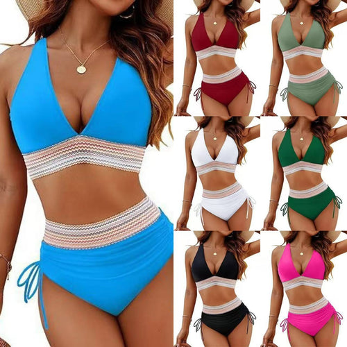 Damen Hochtaillierter Bikini mit schickem Cut-Out und verstellbaren Trägern EB
