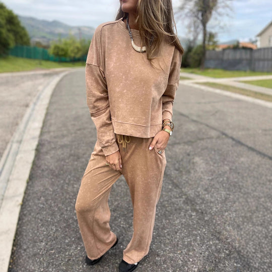 Damen Lässiger Sweatanzug im Vintage-Look EB
