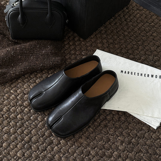 Damen Elegante und bequeme Slippers aus hochwertigem Leder mit offenem Fersenbereich EB