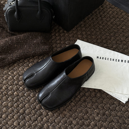 Damen Elegante und bequeme Slippers aus hochwertigem Leder mit offenem Fersenbereich EB