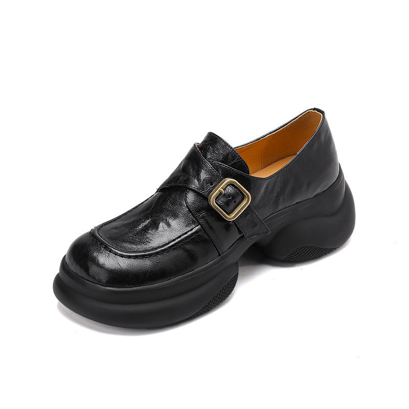 Damen Mokassins mit elegante Schnalle und komfortabler Plattformsohle EB