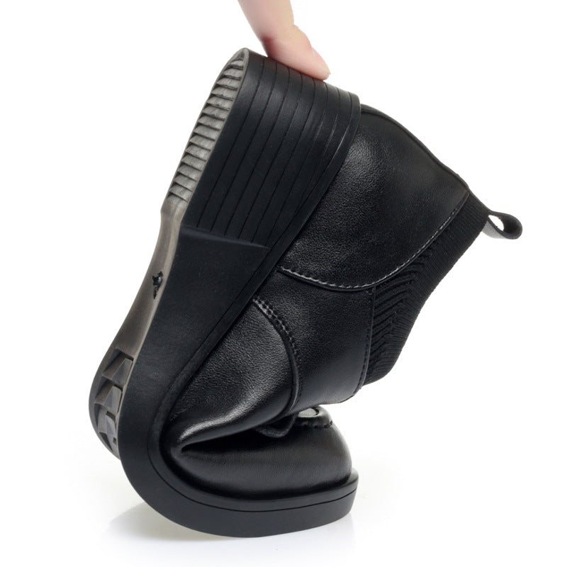 Damen Komfortable Schnürschuhe mit elegantem Blockabsatz und atmungsaktiver Oberflächenstruktur EB