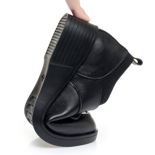 Damen Komfortable Schnürschuhe mit elegantem Blockabsatz und atmungsaktiver Oberflächenstruktur EB