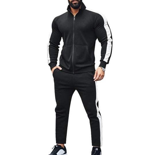 Herren Sportlicher Trainingsanzug mit modernem Stehkragen und praktischen Taschen EB