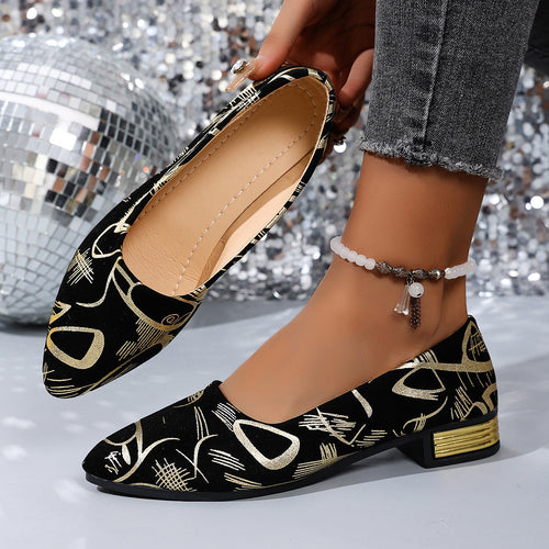 Damen Elegante Ballerinas mit modischem Druck und bequemem Innenfutter EB
