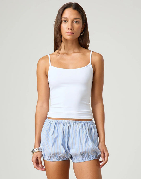 Damen entspannte Shorty-Pyjama-Set mit zartem Streifenmuster EB