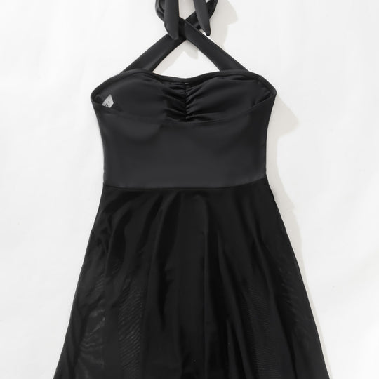 Damen Hochwertiger Badeanzug mit Chiffonrock EB