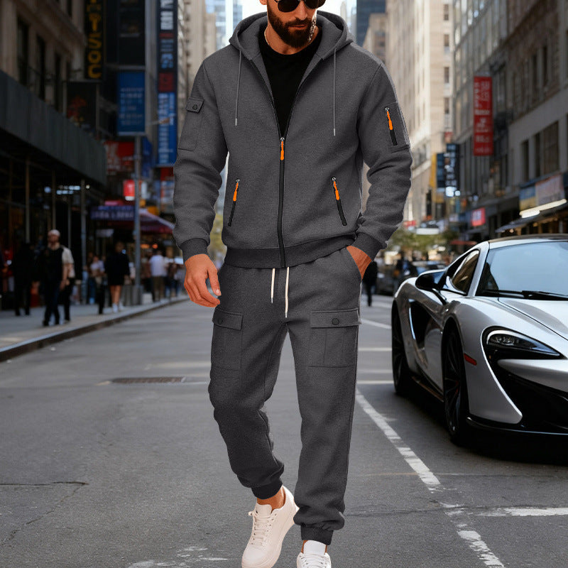 Herren Sportlicher Kapuzenanzug mit Taschen und praktischem Design EB