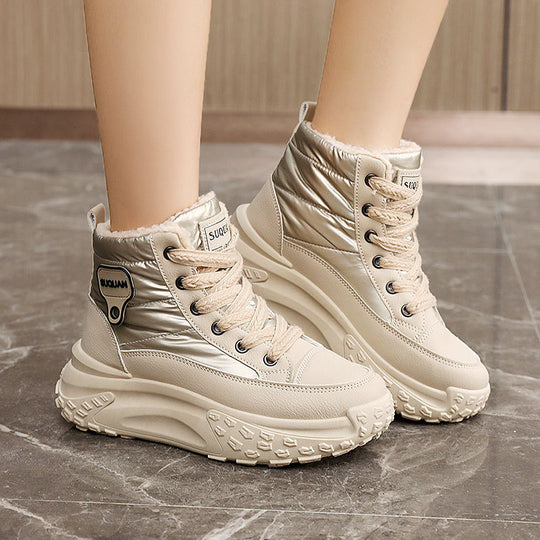 Damen Winterliche High-Top Sneaker mit kuscheligem Innenfutter und robustem Sohlenprofil EB