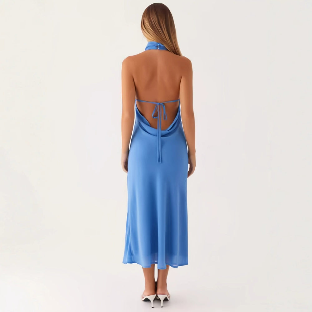 Damen elegantes Maxikleid mit halber Höhe und schmalem Schnitt EB