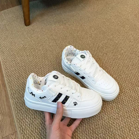 Damen Trendige Plattform Sneakers mit modischen Tiermotiven EB