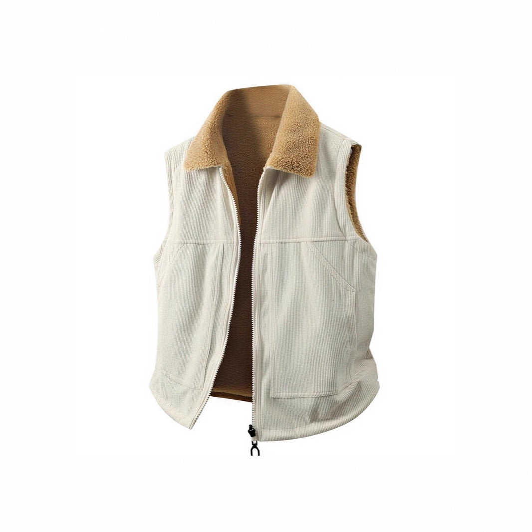 Damen Sherpa-Fleeceveste mit Rippenkragen, durchgehendem Reißverschluss und Eingrifftaschen EB