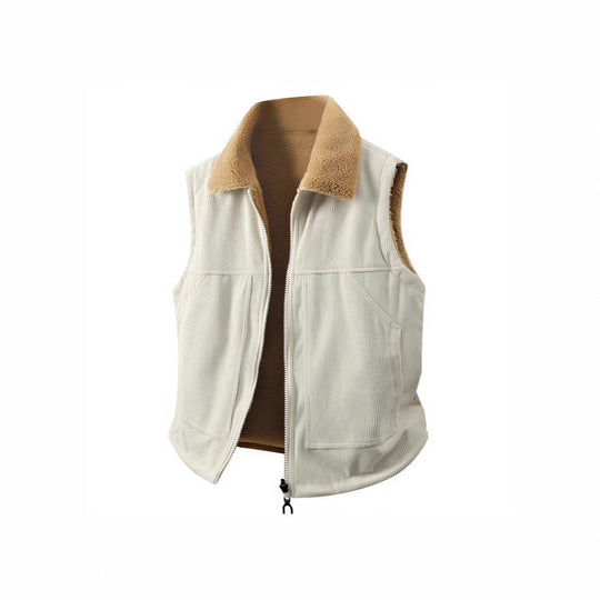 Damen Sherpa-Fleeceveste mit Rippenkragen, durchgehendem Reißverschluss und Eingrifftaschen EB