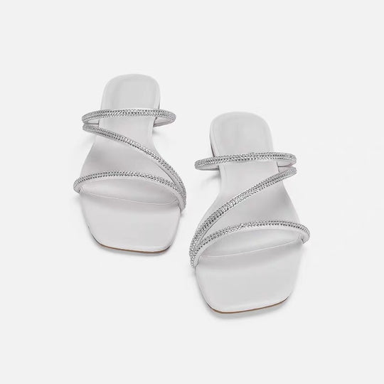 Damen Elegante und glamouröse Sandalen mit funkelnden Riemen EB