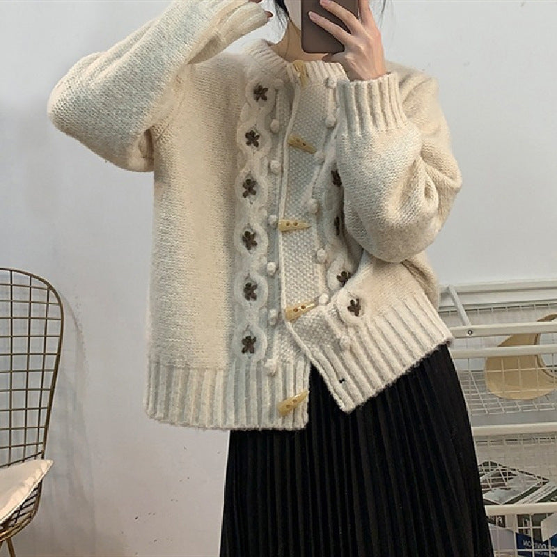 EB | Strick Strickjacke mit Blumenmuster