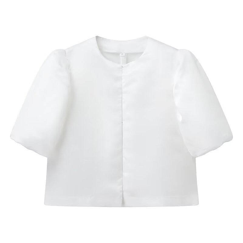 Damen stilvolle Bluse mit puffärmeln EB