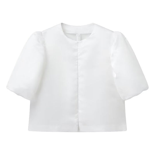 Damen stilvolle Bluse mit puffärmeln EB