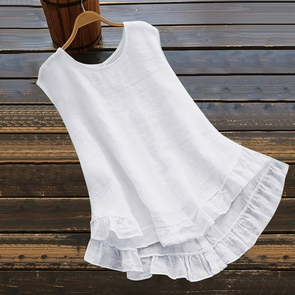 Damen Leichtes Sommerkleid aus atmungsaktivem Material mit Rüschendetails EB