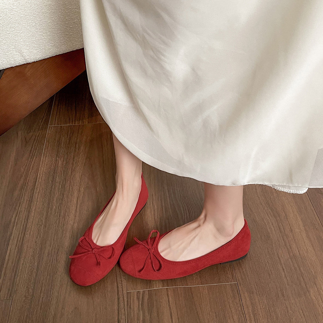 Damen Ballerinas mit süßem Schleifendetail EB