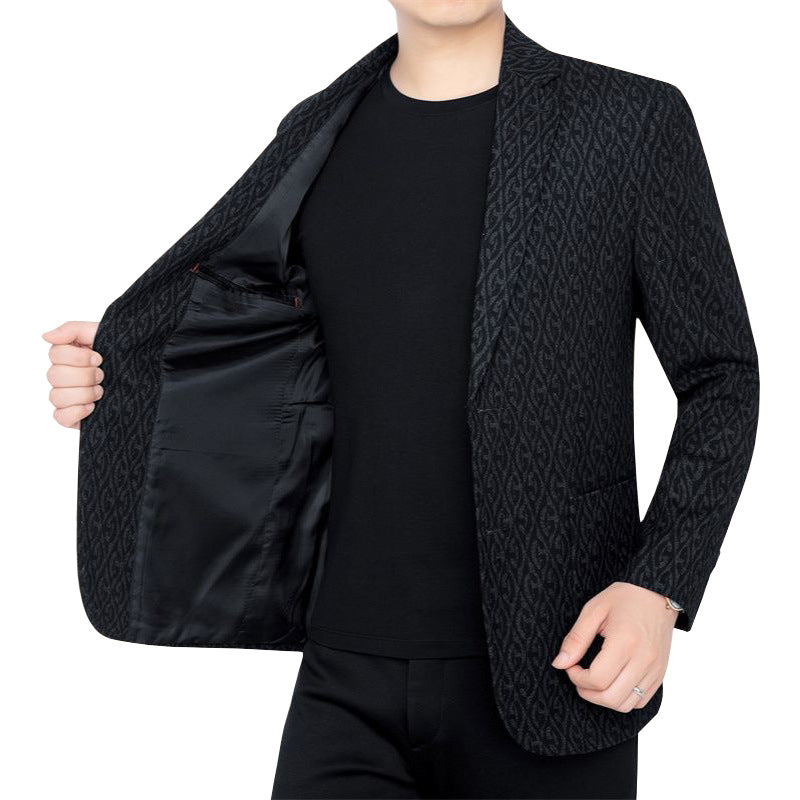 Herren Einreihiges Jacquard-Sakko mit schmaler Silhouette und feiner Struktur EB