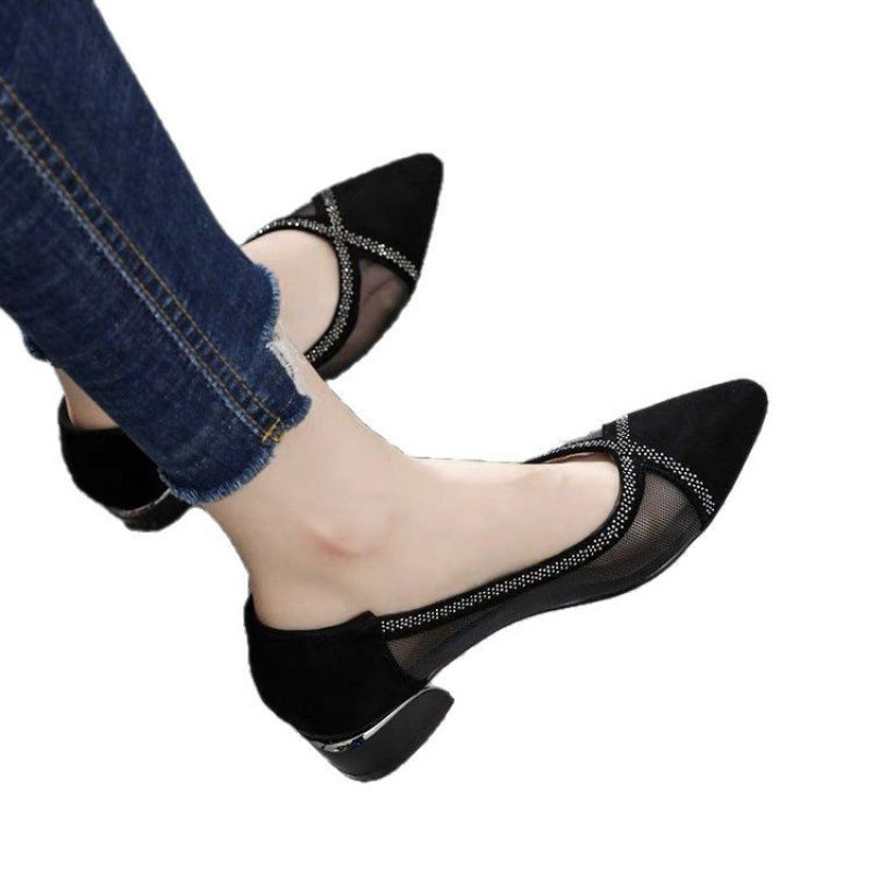 Damen Elegante Sling-Pumps mit transparentem Mesh-Einsatz und funkelnden Details EB