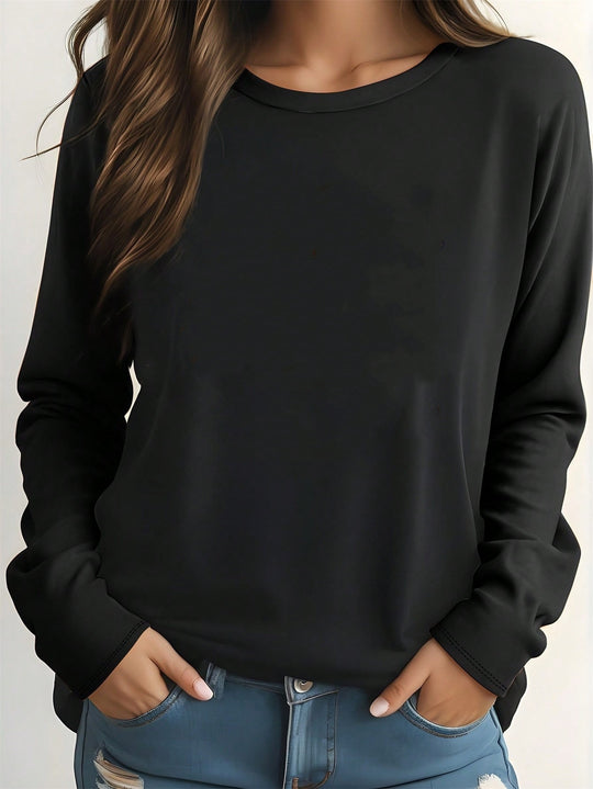 Damen Bequemes Langarmshirt mit seitlichen Taschen und ultra-weichem Stoff EB