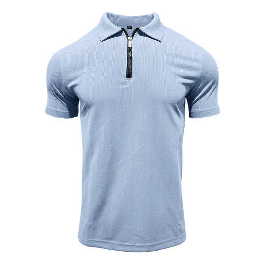 Herren Poloshirt mit modernem Reißverschluss und atmungsaktiver Struktur EB