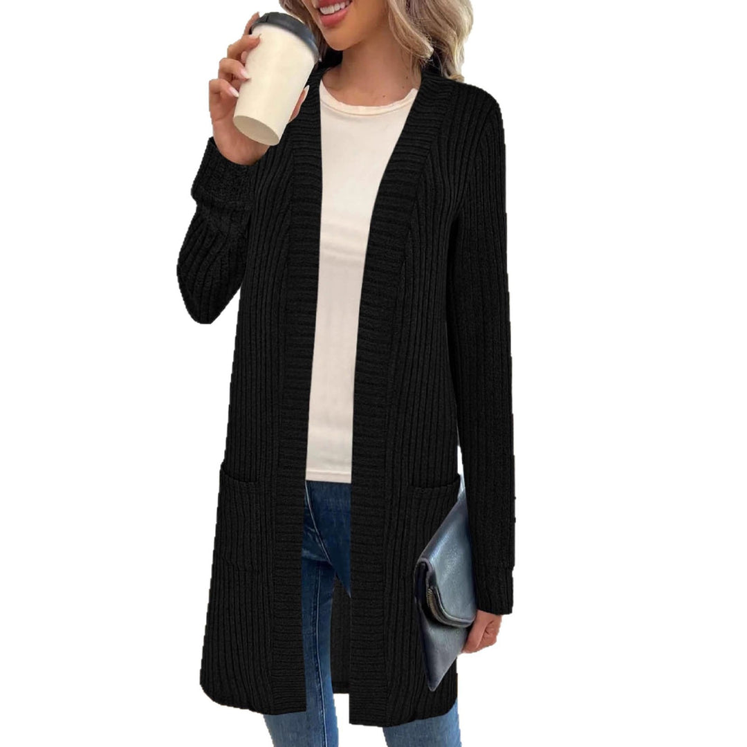 Damen Strickcardigan mit feinem Rippdesign und praktischen Taschen EB