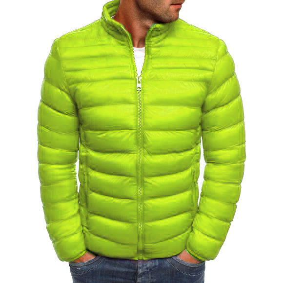 Herren modische Steppjacke mit hohem Kragen und seitlichen Reißverschlusstaschen EB