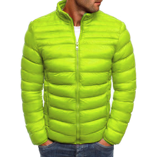 Herren modische Steppjacke mit hohem Kragen und seitlichen Reißverschlusstaschen EB