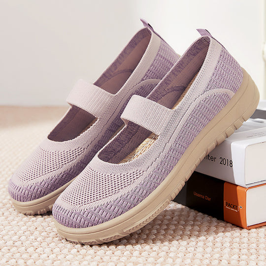 Damen Komfortable Slip-On Sneakers mit elastischem Riemen und atmungsaktivem Obermaterial EB