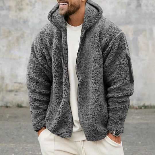 Herren Fleecejacke mit Kapuze EB