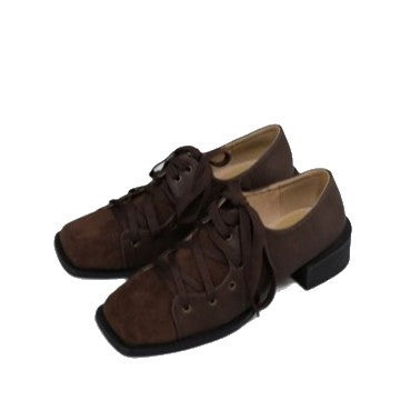 Damen elegante Schnürschuhe mit leichtem Blockabsatz und hochwertiger Lederverarbeitung EB