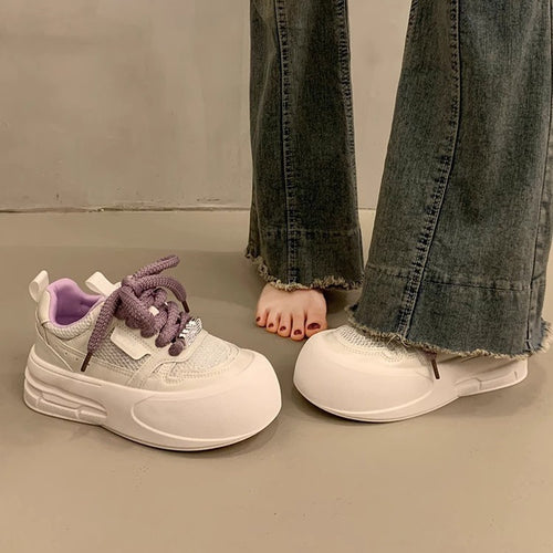 Damen modische und leichte Sneakers mit dämpfender Sohle EB