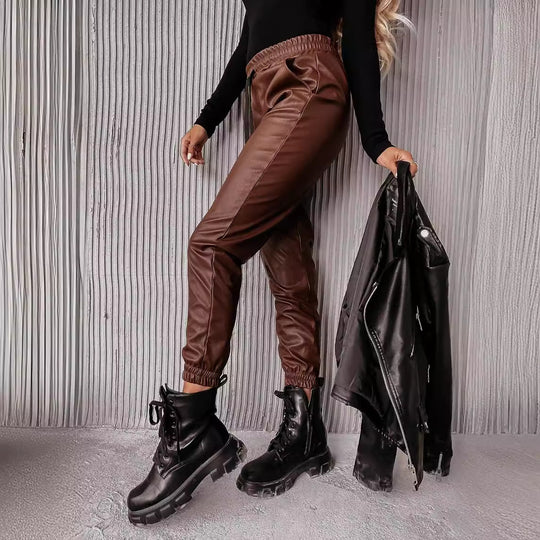 Damen Lässiges Oversized-Hemd mit Jogginghose Set EB