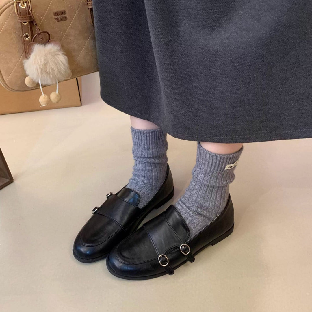 Damen Elegante Mokassins mit modischer Schnallenverzierung EB