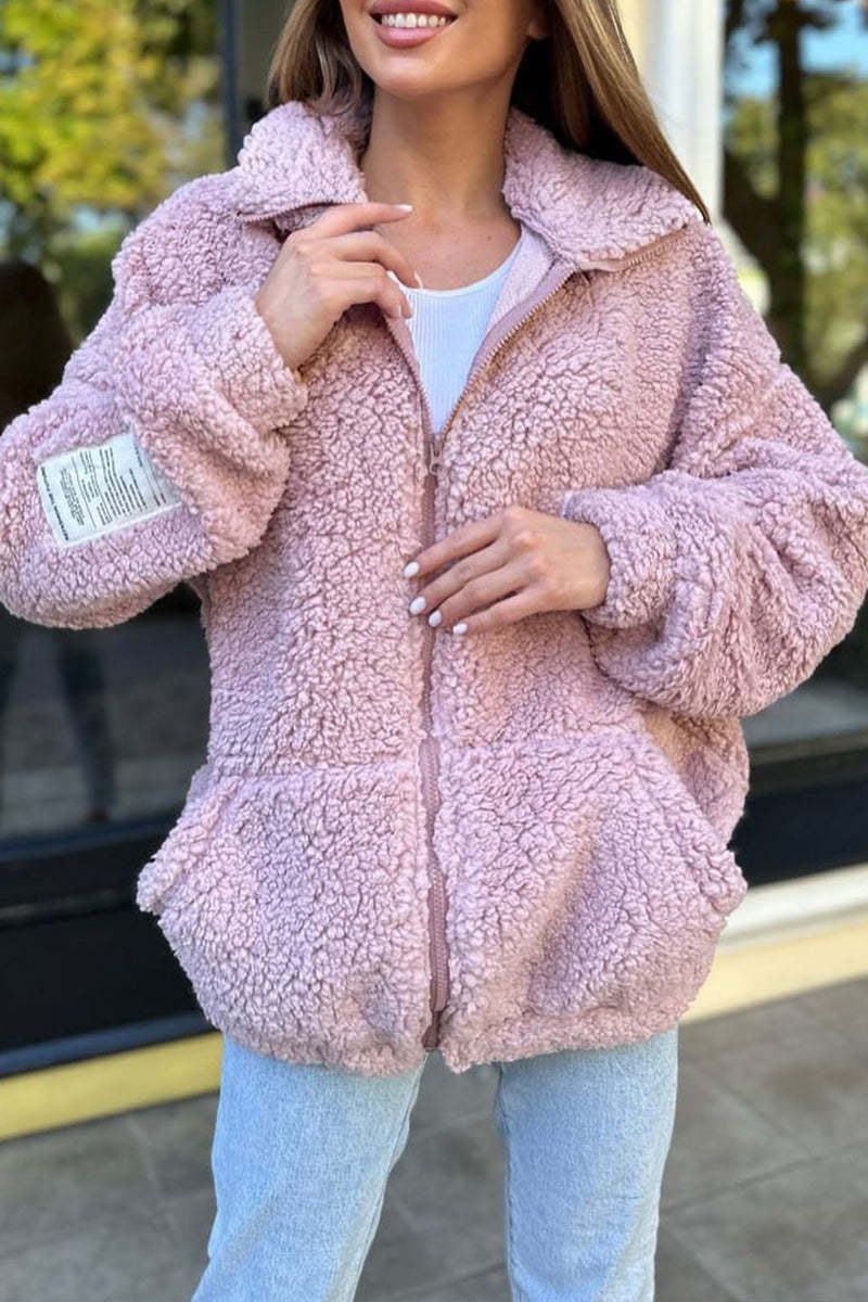 Damen Fleecejacke mit weichem Innenfutter und hoher Kragen EB