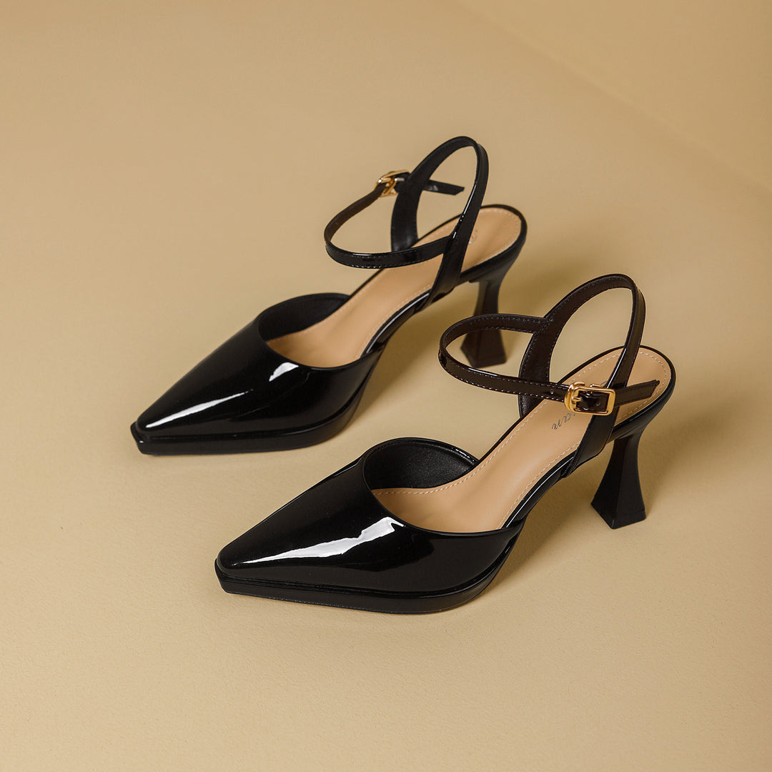 Damen Slingback-Pumps mit spitzem Design und dekorativem Riemen EB