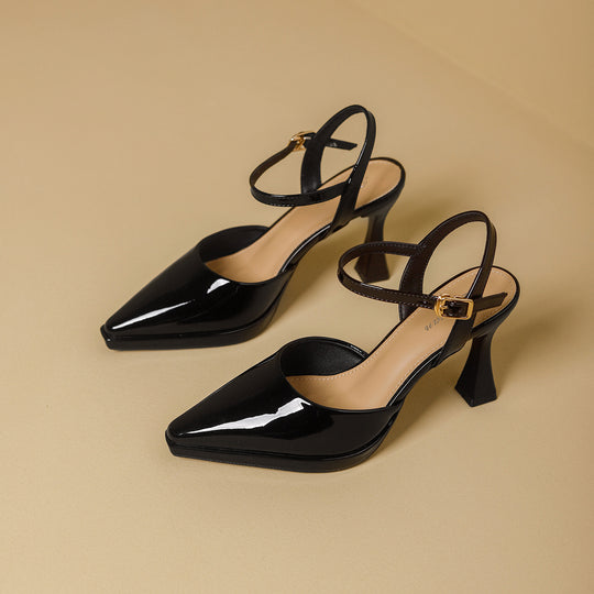 Damen Slingback-Pumps mit spitzem Design und dekorativem Riemen EB