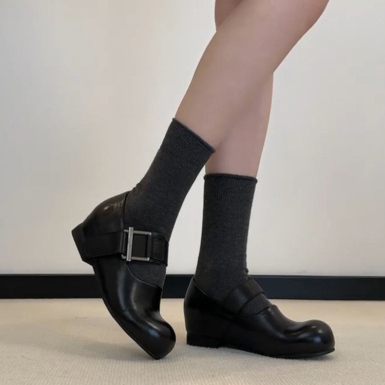 Damen elegante und stilvolle Riemchen-Schuh mit dekorativem Schnallenverschluss EB