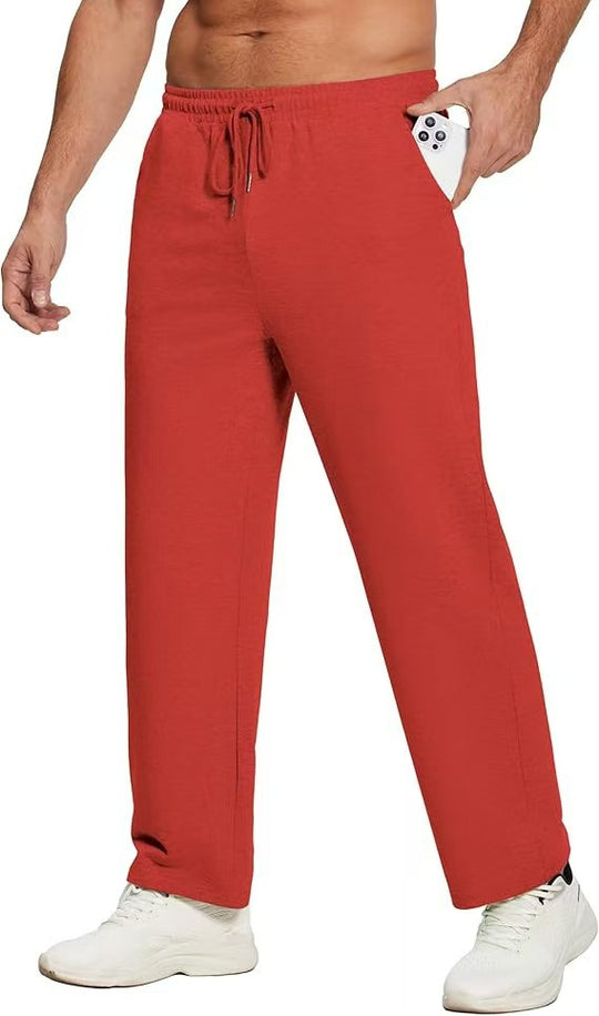 Herren nan locker fallende Loungehose aus softem Jersey mit Kordelzug, elastischem Bund und geradem Bein EB