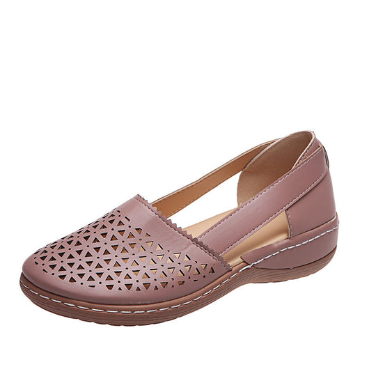 Damen  perforierte Slipper-Pumps mit seitlichen Cut-Outs elastischem Fersenband und dämpfender Komfortsohle EB