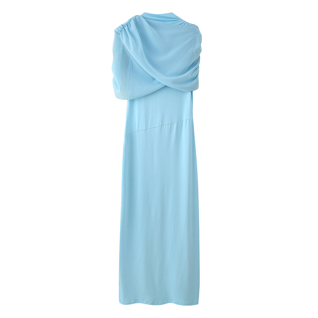 Damen Maxi-Kleid mit dekorativer Raffung und eleganter Drapierung EB