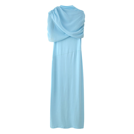 Damen Maxi-Kleid mit dekorativer Raffung und eleganter Drapierung EB