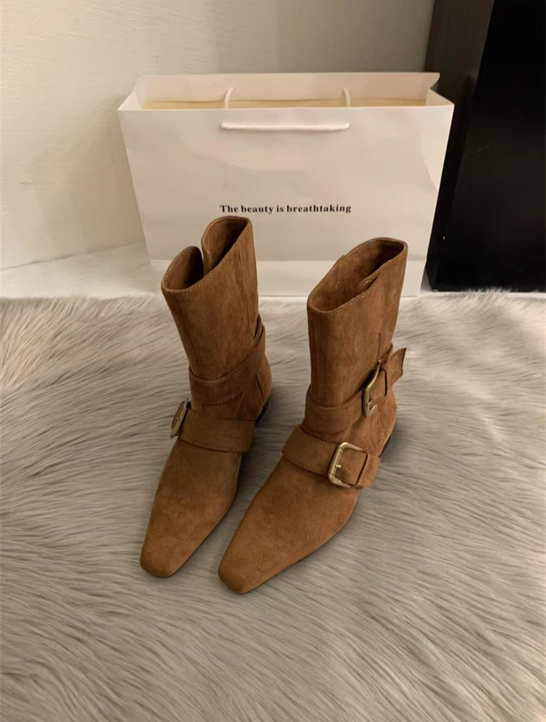 Damen Modische Stiefeletten mit dekorativen Schnallen von EB
