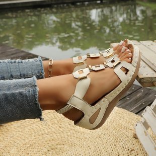 Damen Riemchen-Sandalen mit modischem Verschluss EB