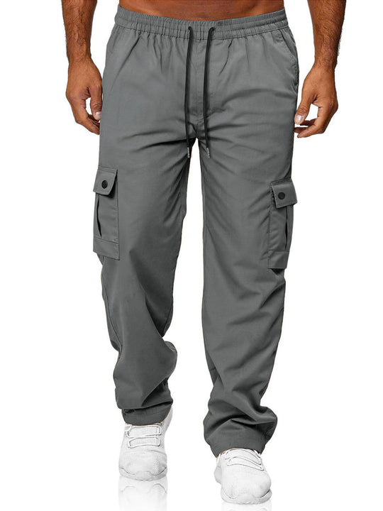 Herren Relaxed-Fit Cargo-Jogger mit elastischem Bund, Kordelzug und Klappentaschen EB