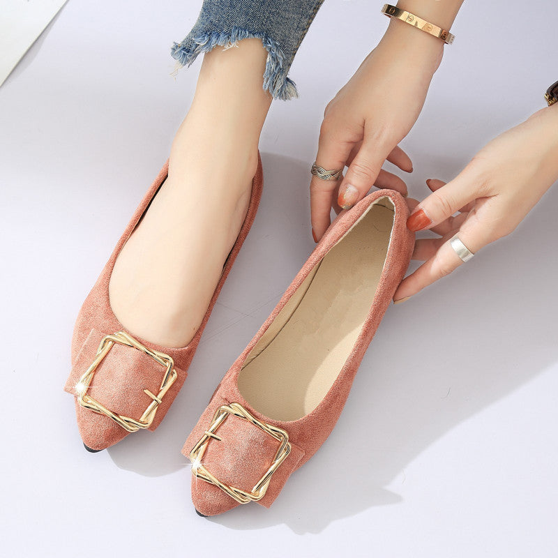 Damen Ballerina-Schuhe mit elegantem Schnallenakzent und bequemer Fußbettung EB