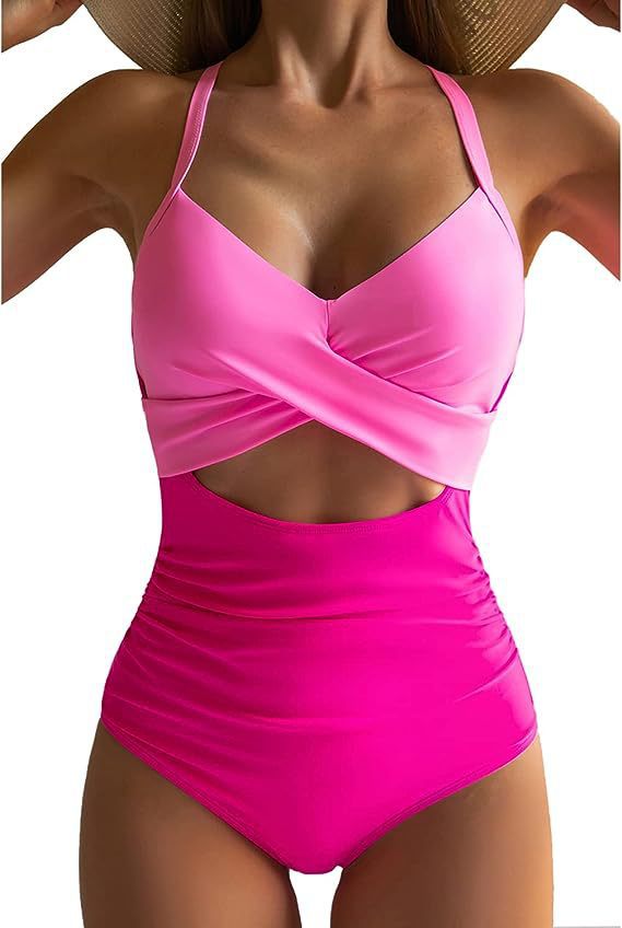 Damen Einteiliger Badeanzug mit elegantem Wickelschnitt EB