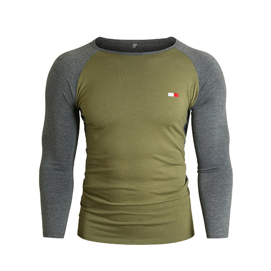Herren Langarm-T-Shirt mit Raglanärmeln und hochwertiger Baumwolle EB